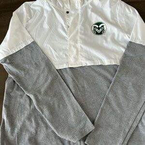 Under Armour White Grey Hooded Jacket Colorado State size S
